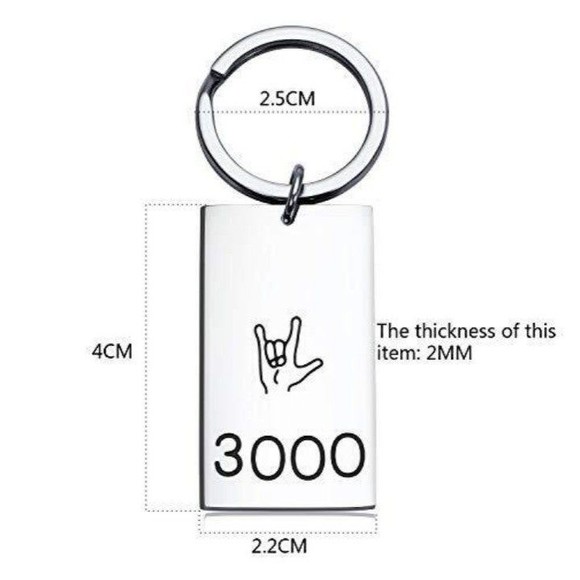 I Love You 3000 ASL Keychain - Picture 5 of 6